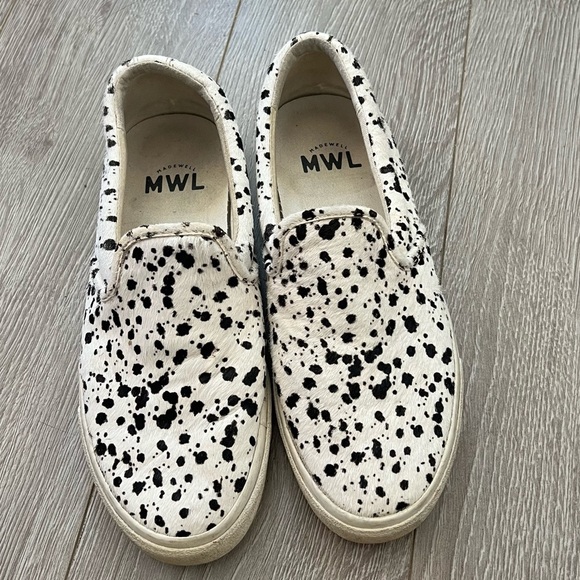 Madewell Sidewalk Slip-On Sneakers in Spatter-Painted Calf Hair - Size 7.5 - Picture 2 of 7